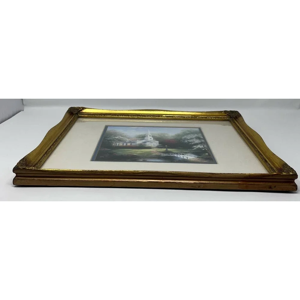 Thomas Kinkade Hometown Chapel Gold Framed Print 15